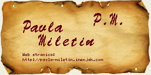 Pavla Miletin vizit kartica